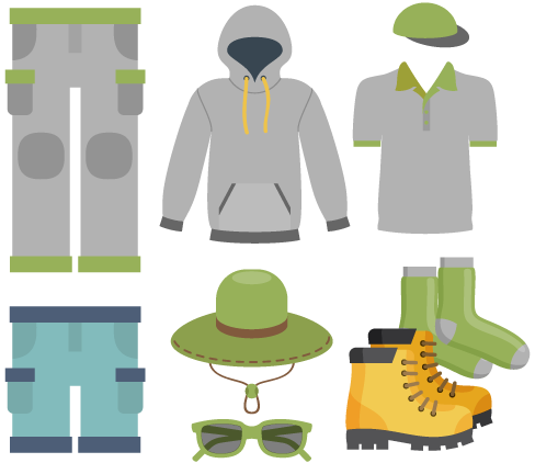 hiking clothes and accessories