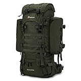 Mardingtop 65+10L Internal Frame Backpack with Rain Cover for Military Camping...