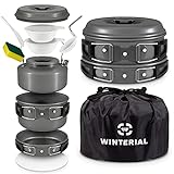 Winterial Camping Cookware and Pot Set 10 Piece Set For Camping / Backpacking /...