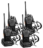 Arcshell Rechargeable Long Range Two-Way Radios with Earpiece 4 Pack Walkie...