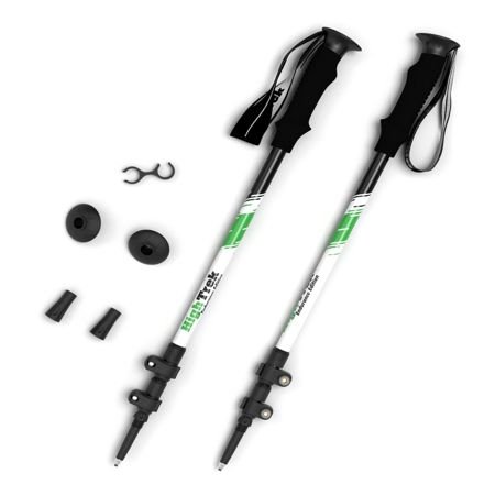 Premium Ultralight Trekking Poles w/ Sweat Absorbing EVA Grips - Your collapsible Hiking / Walking Sticks come with Tungsten Tips and Flip Locks 